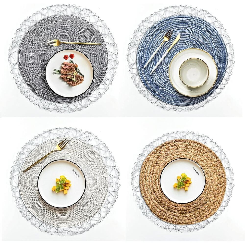 Artisan Woven Placemats Set Of 6 Dining Table Decor Centerpiece Charger Plates